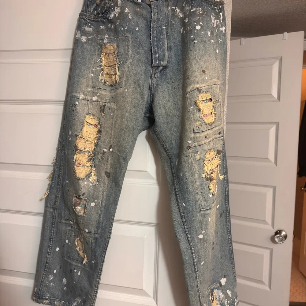 Magnolia Pearl “Calico” Paint-Splattered Boyfriend Jeans - Picture 4 of 6